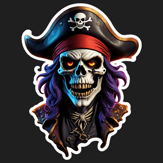 Pirate Skull Sticker - Vibrant UV DTF Design - Heat Press Transfer