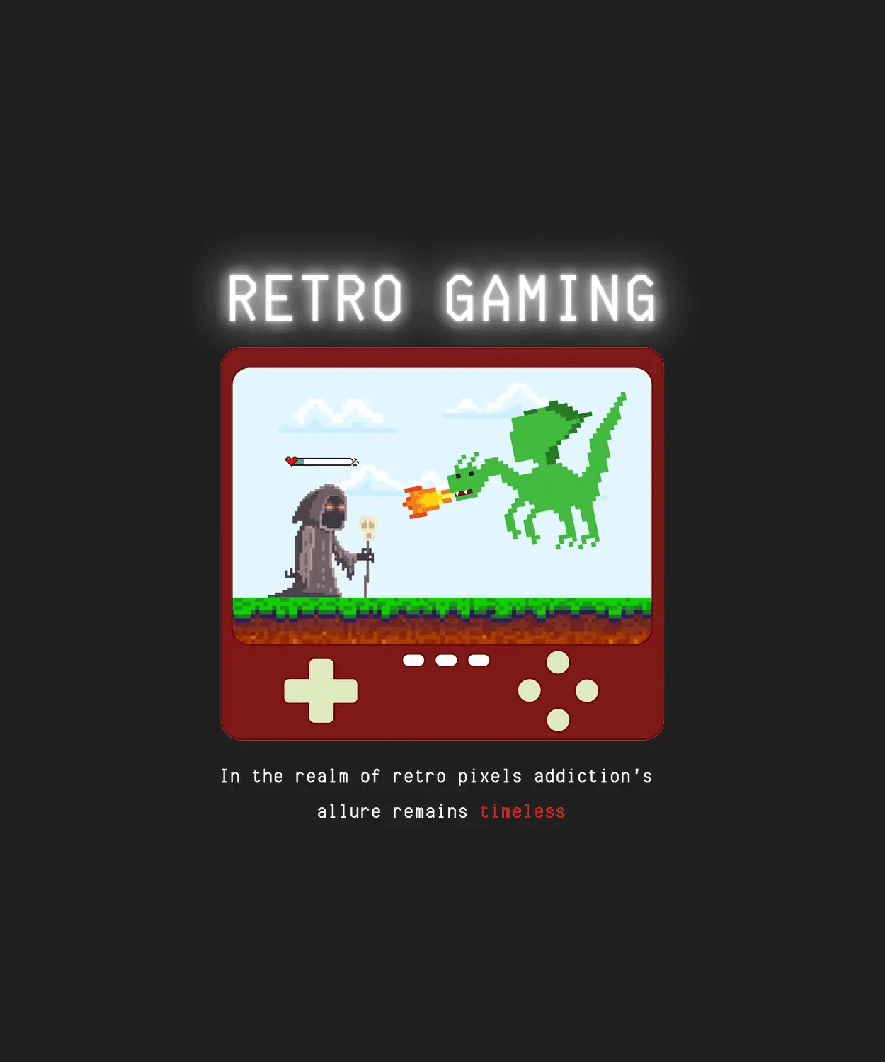 Pixel Gaming Wizard - DTF Ready to Press (black_bg)