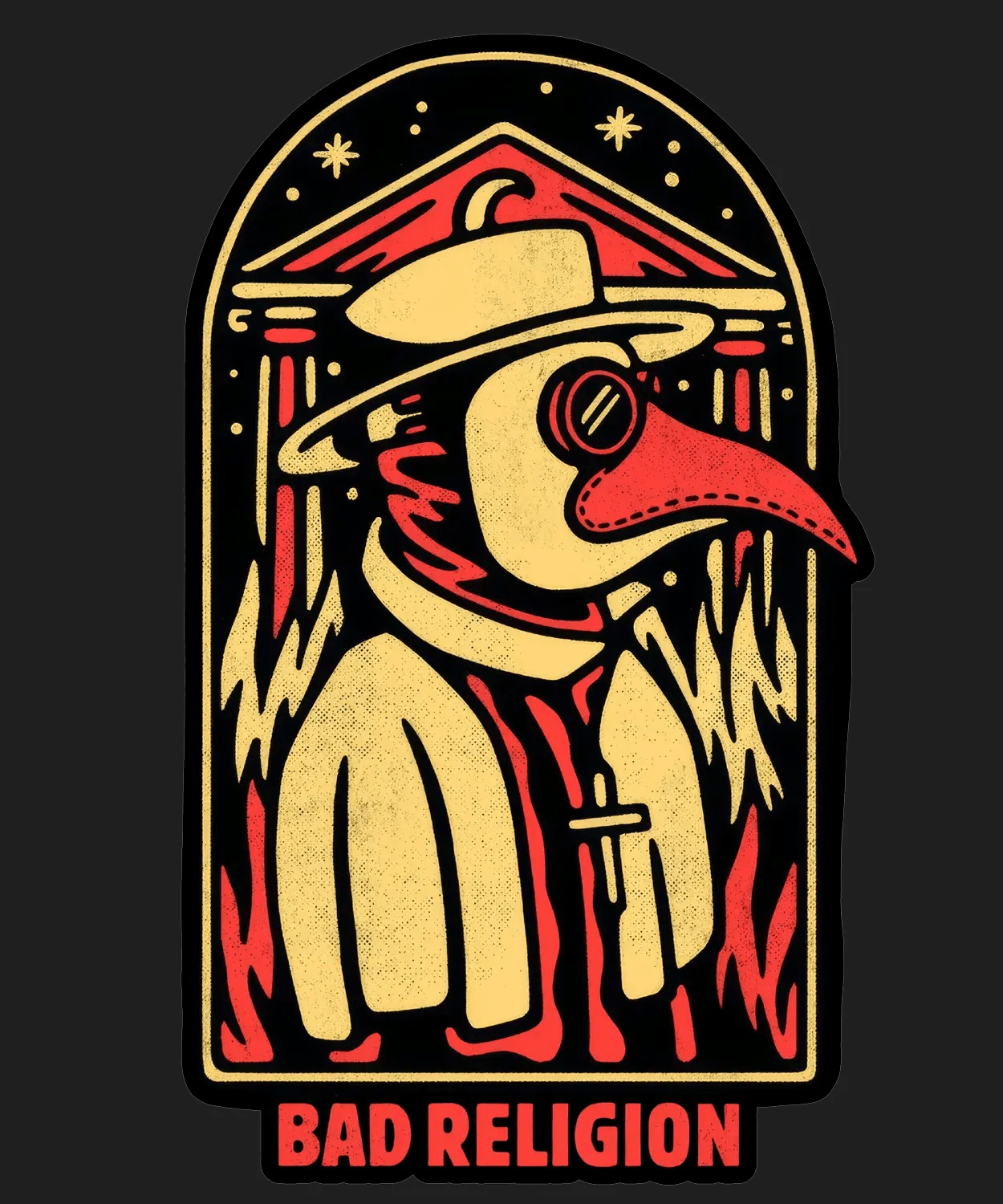 Plague Doctor Art - DTF Ready to Press (black_bg)