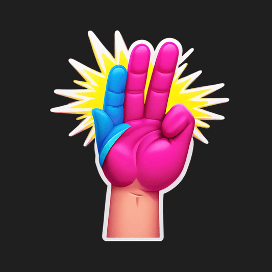 Pop Art Hand - Vibrant Color Sticker - Heat Press Transfer