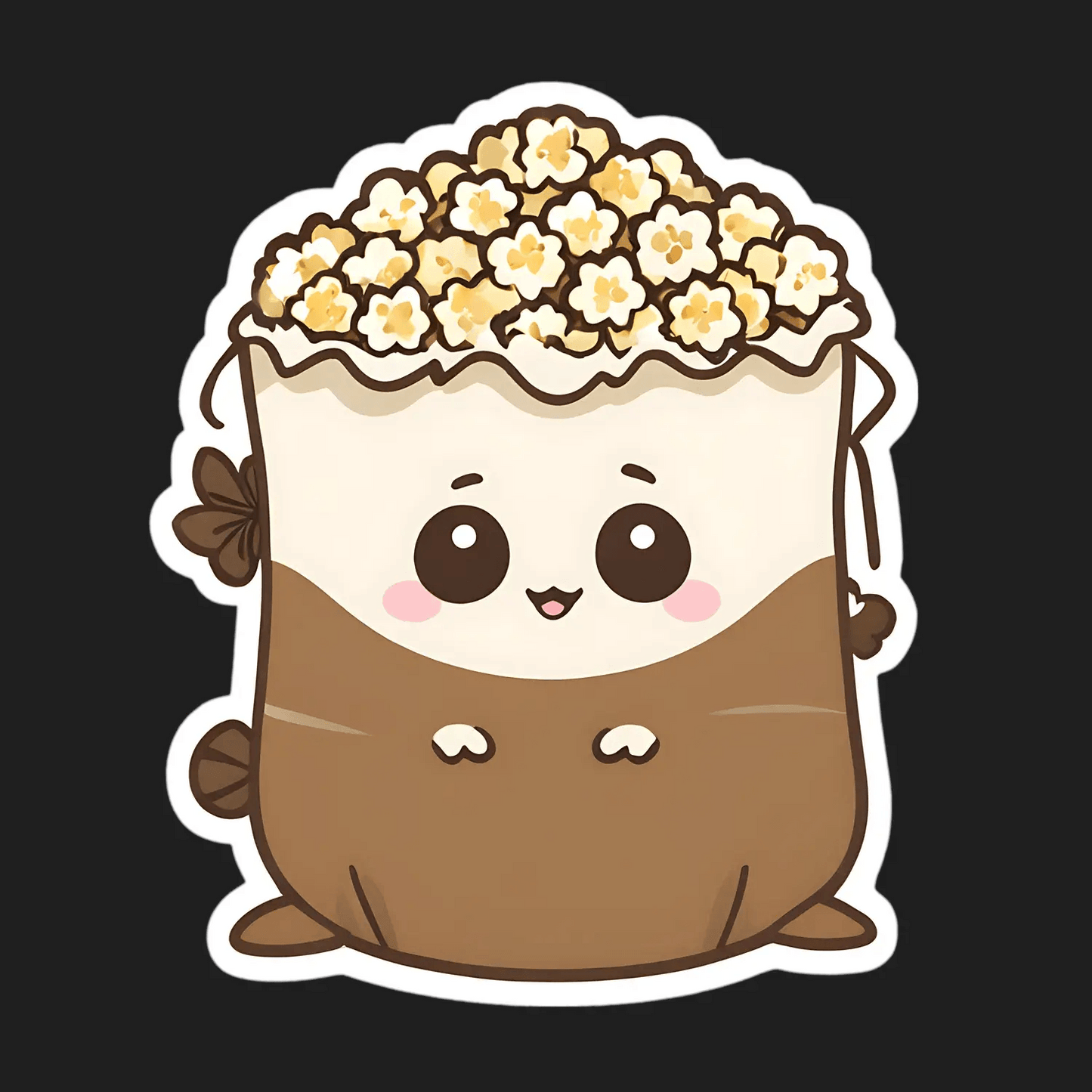 Popcorn Smile - Cute Sticker - Heat Press Transfer