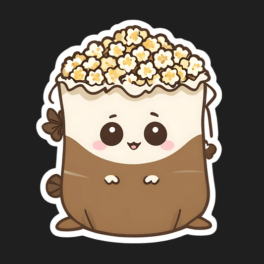 Popcorn Smile - Cute Sticker - Heat Press Transfer