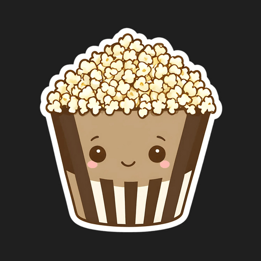 Popcorn Smiles - UV DTF Sticker - Heat Press Transfer