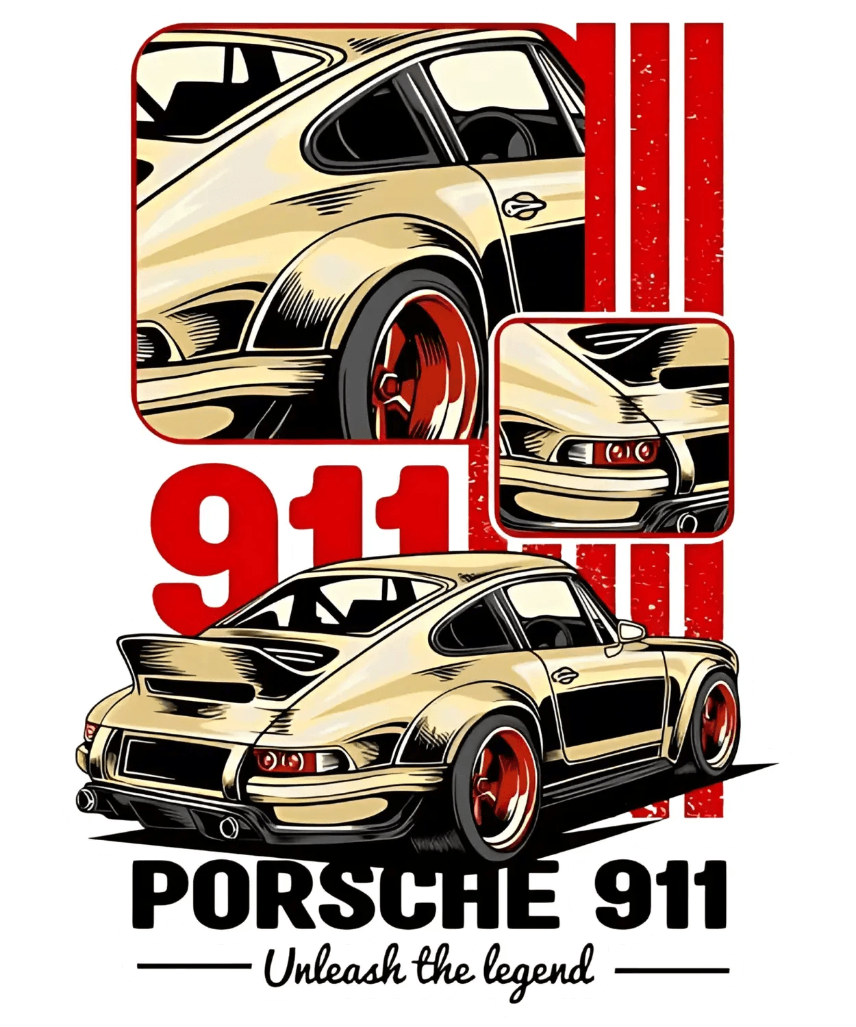 Porsche 911 Legend - DTF Ready to Press - Heat Press Transfer