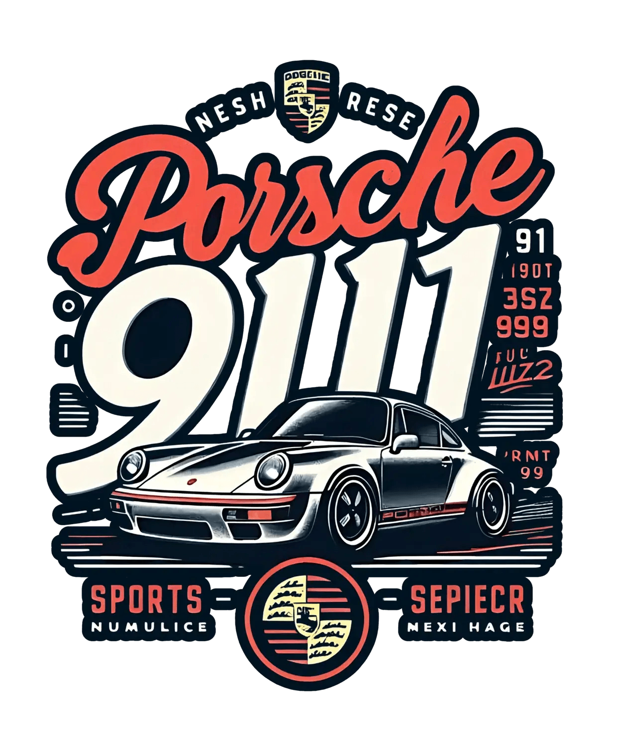 Porsche 911 Sports Car - DTF Ready to Press (original)