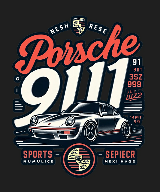 Porsche 911 Sports Car - DTF Ready to Press - Heat Press Transfer