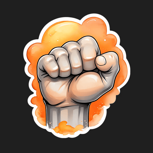 Power Fist - Clenched Fist Sticker - Heat Press Transfer