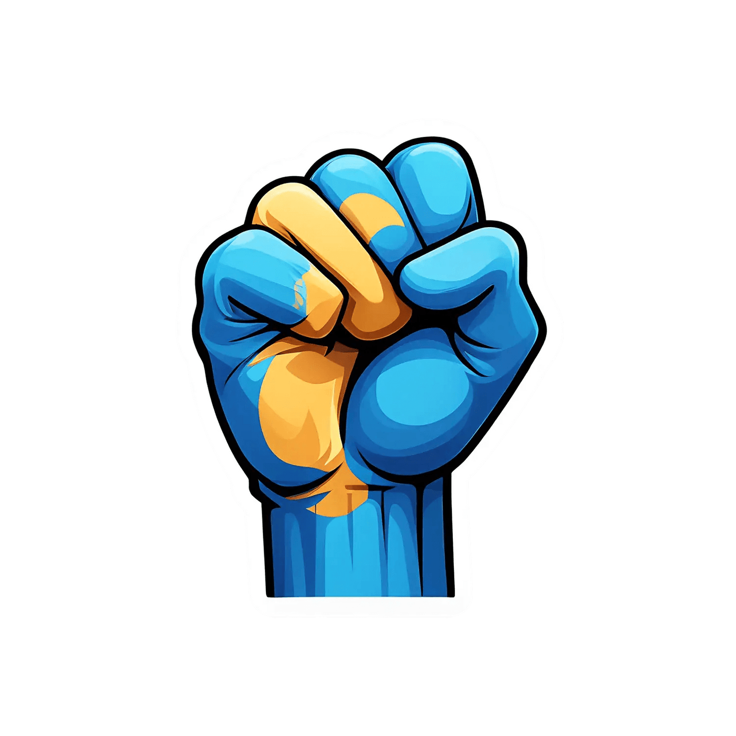 Powerful Clenched Fist - UV DTF Sticker - Heat Press Transfer