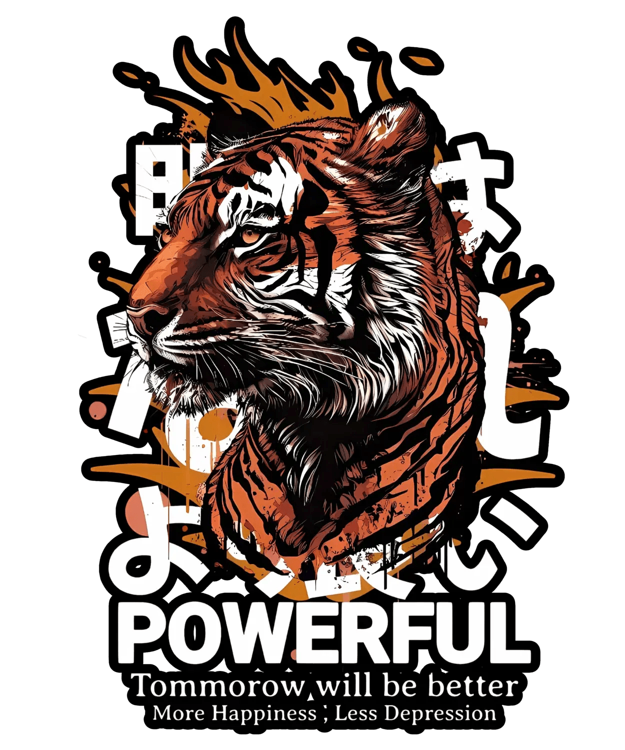 Powerful Tiger - DTF Ready to Press - Heat Press Transfer