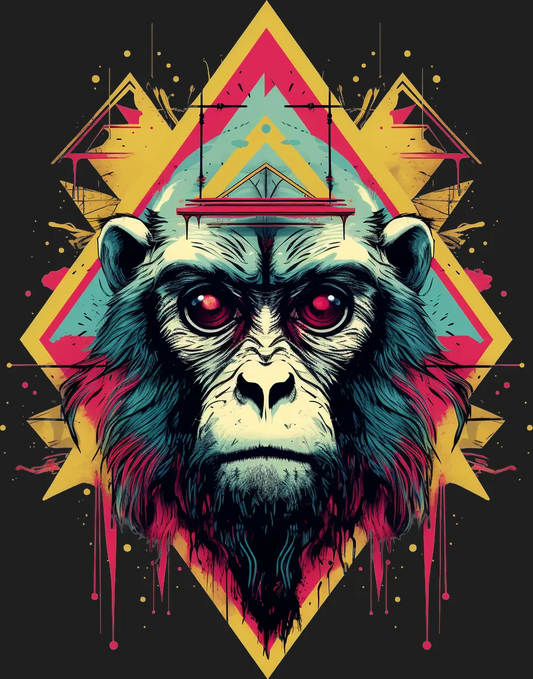 Psychedelic Monkey - DTF Ready to Press - Heat Press Transfer