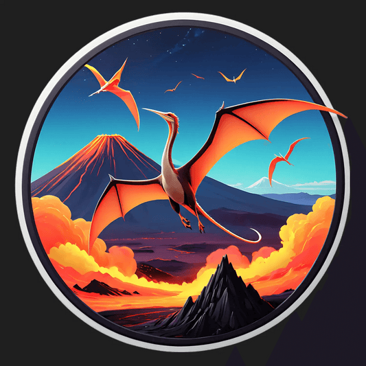Pterodactyl Sunset - Fire Sky Sticker - Heat Press Transfer