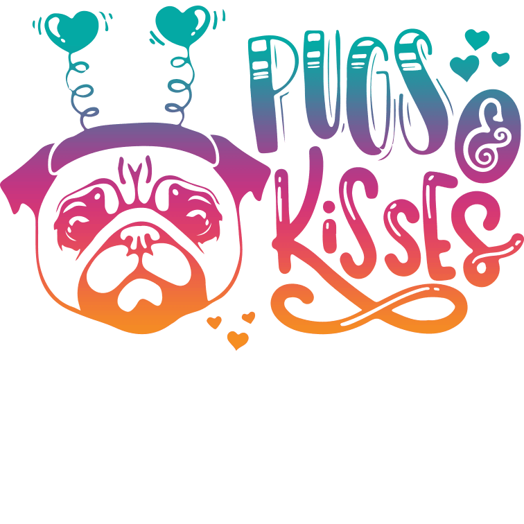 Pugs Kisses Valentine's Day Design - DTF Ready To Press - Heat Press Transfer