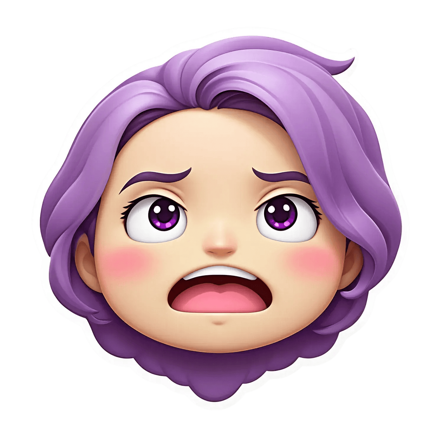 Purple Emoji - UV Sticker - Heat Press Transfer