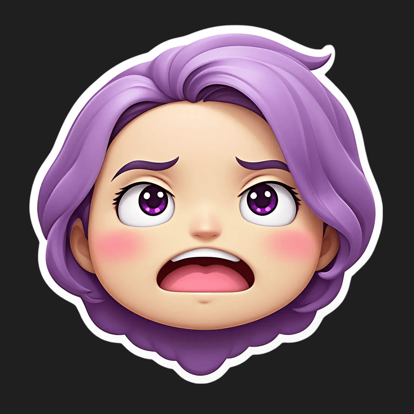 Purple Emoji - UV Sticker - Heat Press Transfer