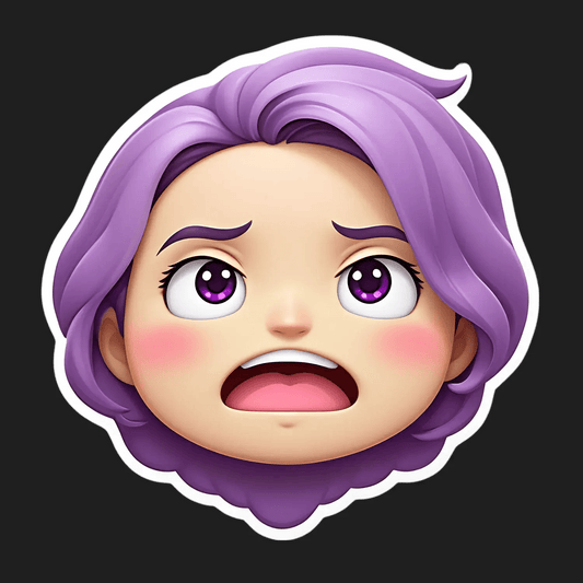 Purple Emoji - UV Sticker - Heat Press Transfer