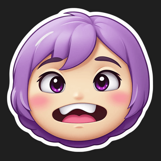 Purple Hair Anime Girl - Sticker - Heat Press Transfer