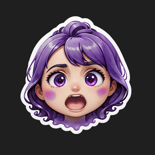 Purple Haired Girl - Sticker - Heat Press Transfer