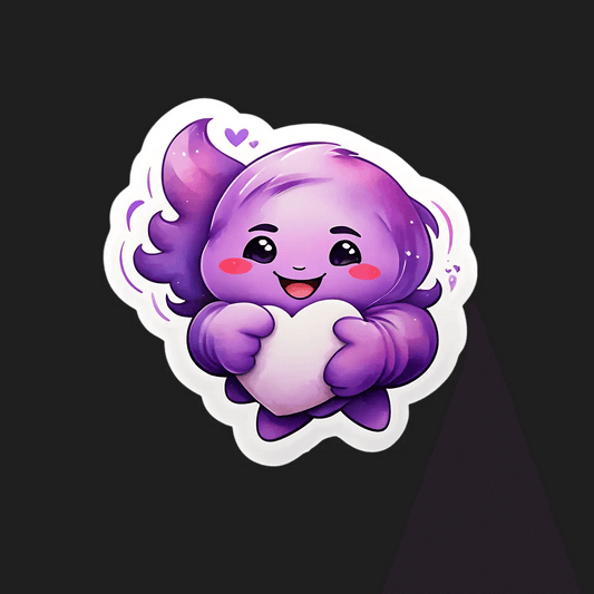 Purple Heart - Cute Sticker - Heat Press Transfer