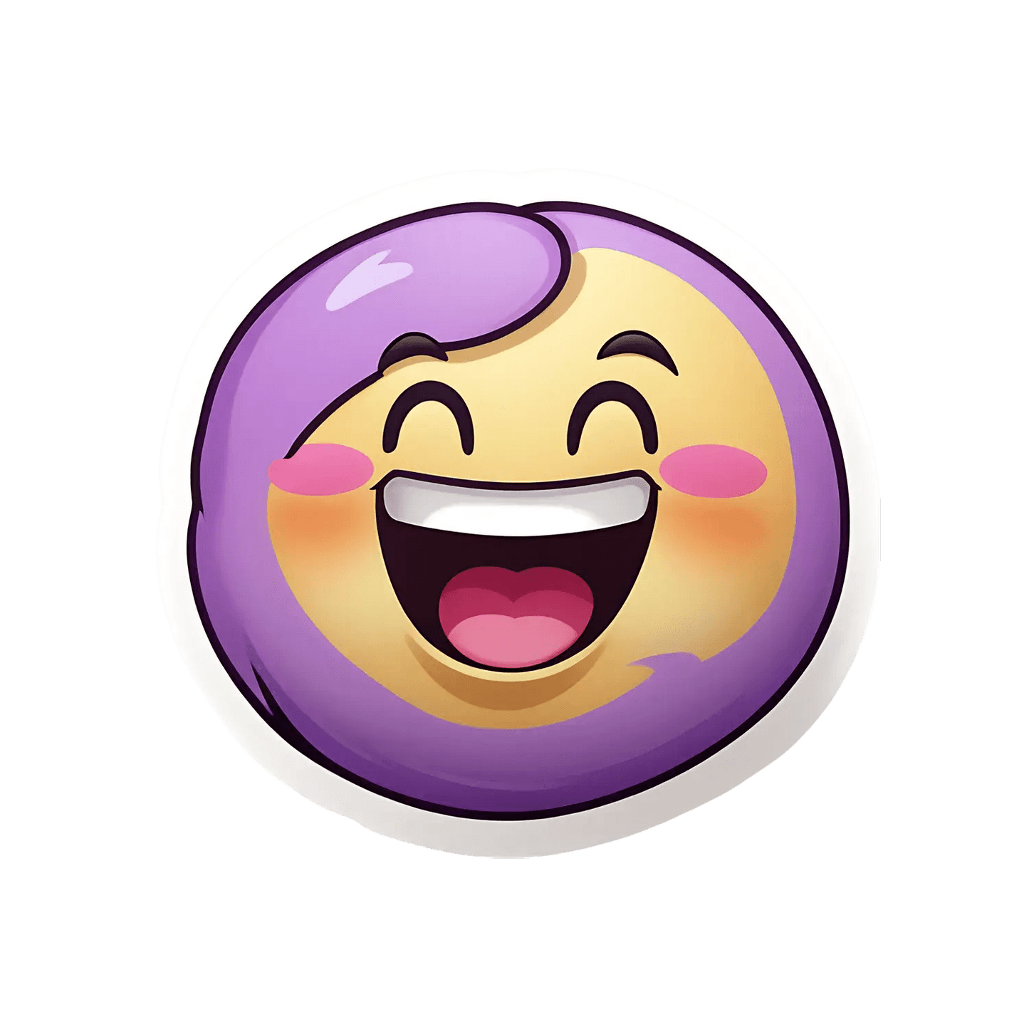 Purple Laugh Emoji - UV DTF Sticker - Heat Press Transfer