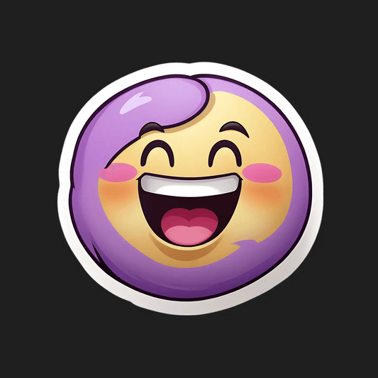 Purple Laugh Emoji - UV DTF Sticker - Heat Press Transfer