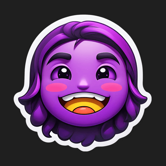 Purple Smiley Sticker - Vibrant UV DTF - Heat Press Transfer
