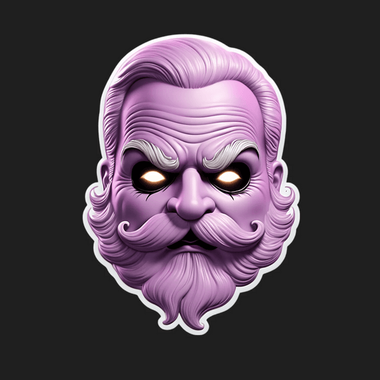 Purple Beard Man - UV DTF Sticker - Heat Press Transfer