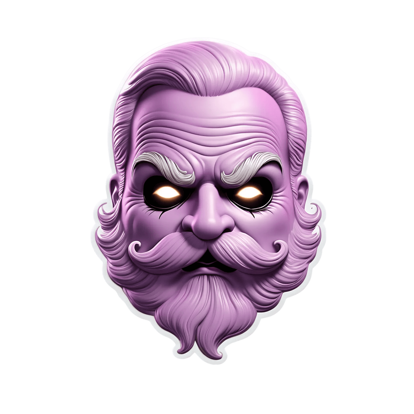 Purple Beard Man - UV DTF Sticker - Heat Press Transfer