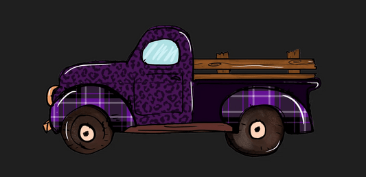 Purple Truck Graphic - DTF Ready to Press - Heat Press Transfer