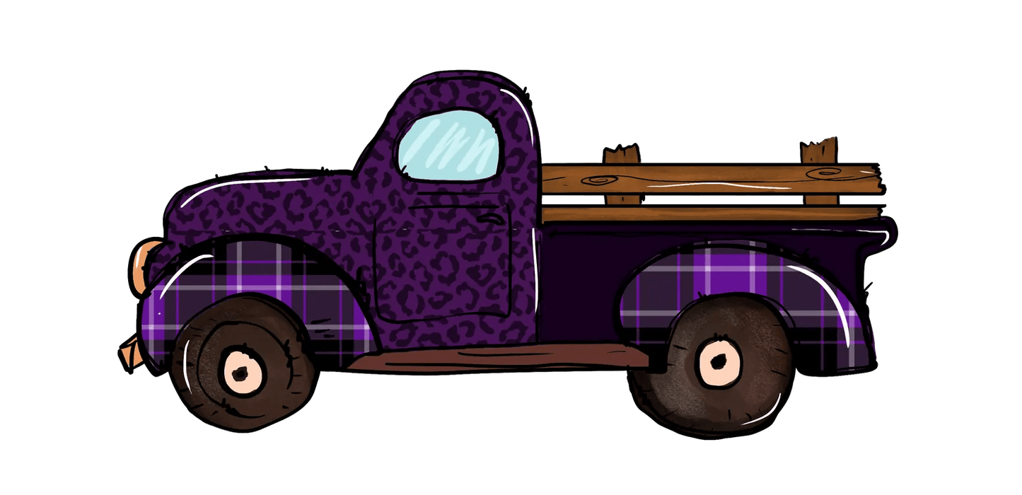 Purple Truck Graphic - DTF Ready to Press - Heat Press Transfer