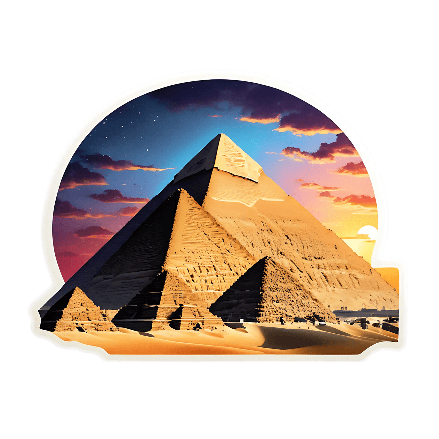 Pyramid Sunset - Sticker - Heat Press Transfer