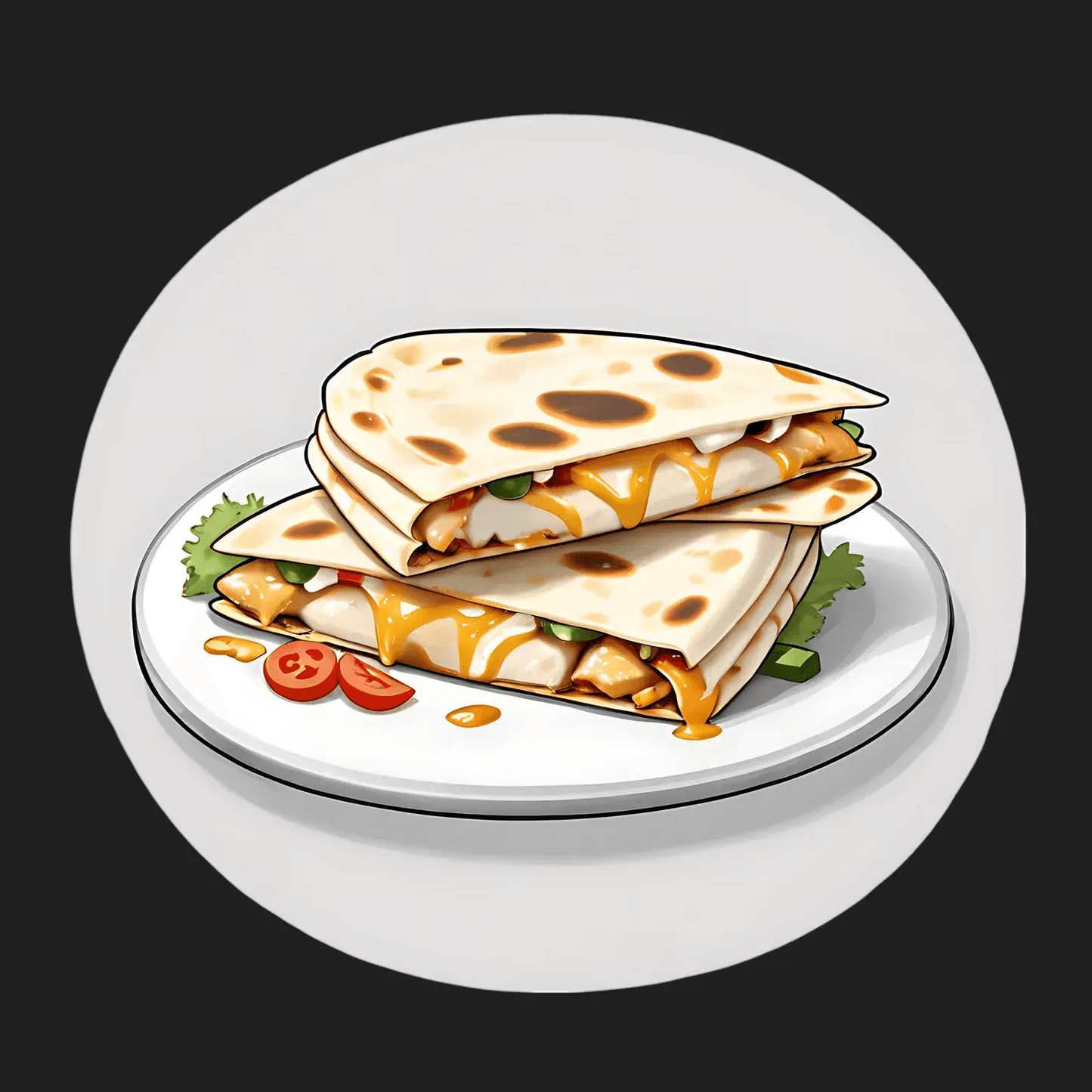 Quesadilla Delight Sticker - Vibrant UV DTF - Heat Press Transfer