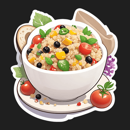 Quinoa Salad Bowl - Colorful Food Sticker - Heat Press Transfer