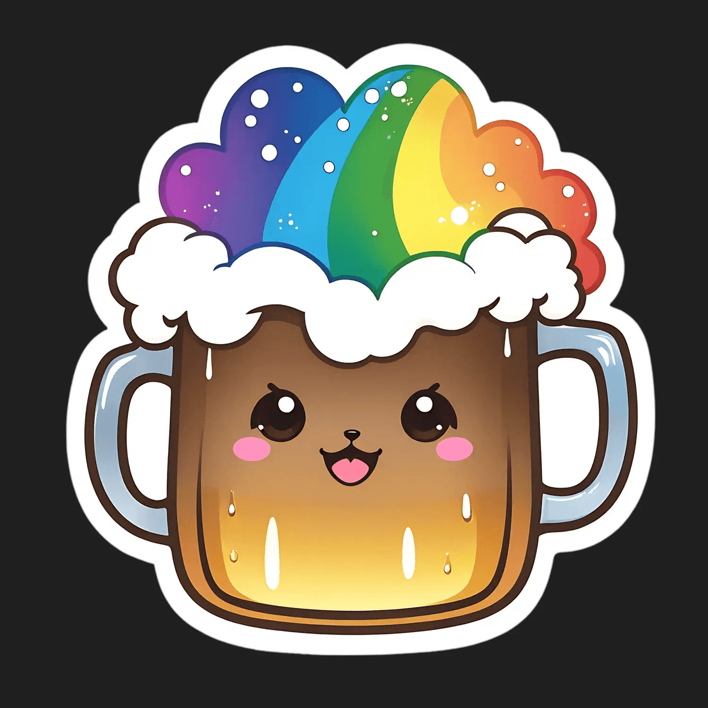 Rainbow Beer Mug - Sticker - Heat Press Transfer