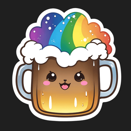 Rainbow Beer Mug - Sticker - Heat Press Transfer