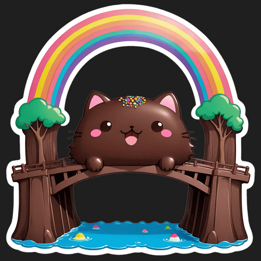 Rainbow Cat Bridge - Sticker - Heat Press Transfer
