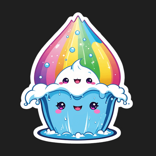 Rainbow Cupcake Sticker - Vibrant and Cute - Heat Press Transfer