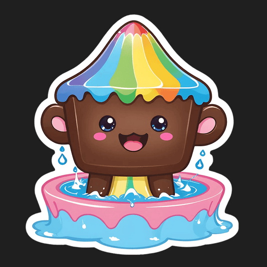 Rainbow Cupcake Sticker - Vibrant and Fun - Heat Press Transfer
