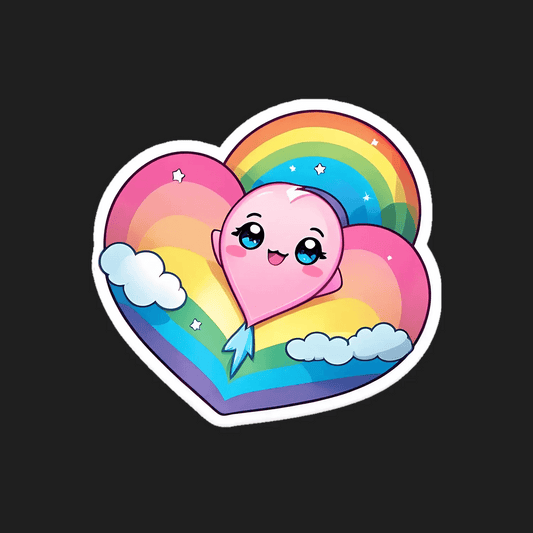 Rainbow Heart - Cute Sticker - Heat Press Transfer