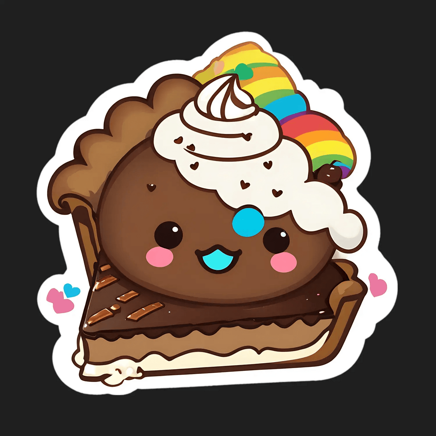 Rainbow Pie Sticker - Cute Dessert Delight - Heat Press Transfer