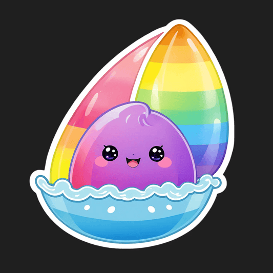 Rainbow Surfing Joy - Sticker - Heat Press Transfer