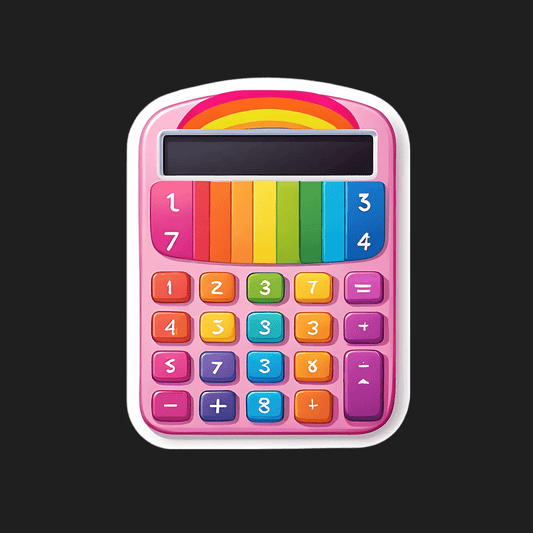 Rainbow Calculator - UV Sticker - Heat Press Transfer