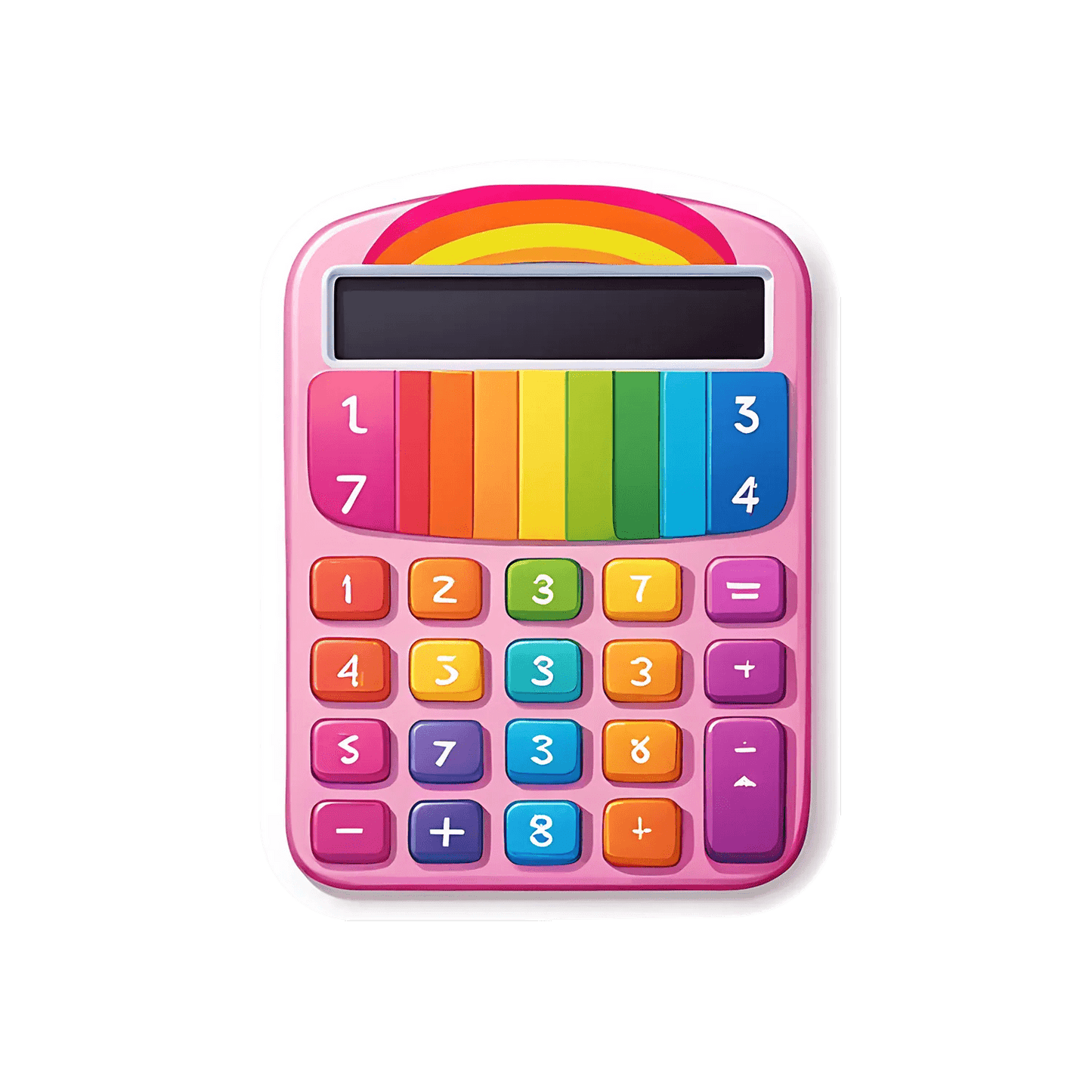 Rainbow Calculator - UV Sticker - Heat Press Transfer