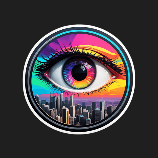 Rainbow Eye Cityscape - Sticker - Heat Press Transfer