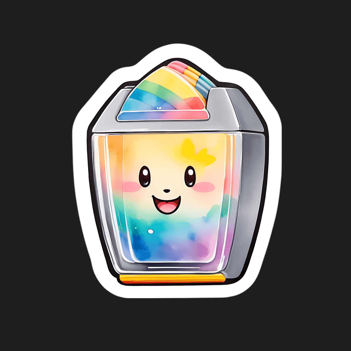 Rainbow Smiley Cup - DTF UV Sticker - Heat Press Transfer
