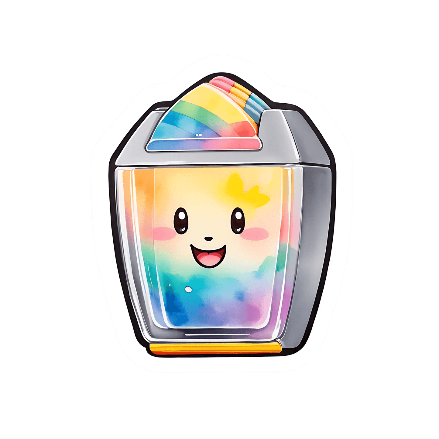 Rainbow Smiley Cup - DTF UV Sticker - Heat Press Transfer