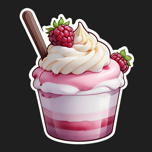 Raspberry Swirl - Dessert Sticker - Heat Press Transfer