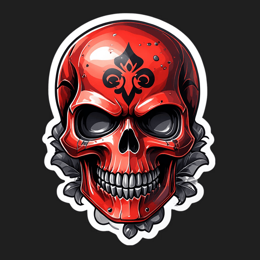 Red Skull Emblem - Sticker - Heat Press Transfer