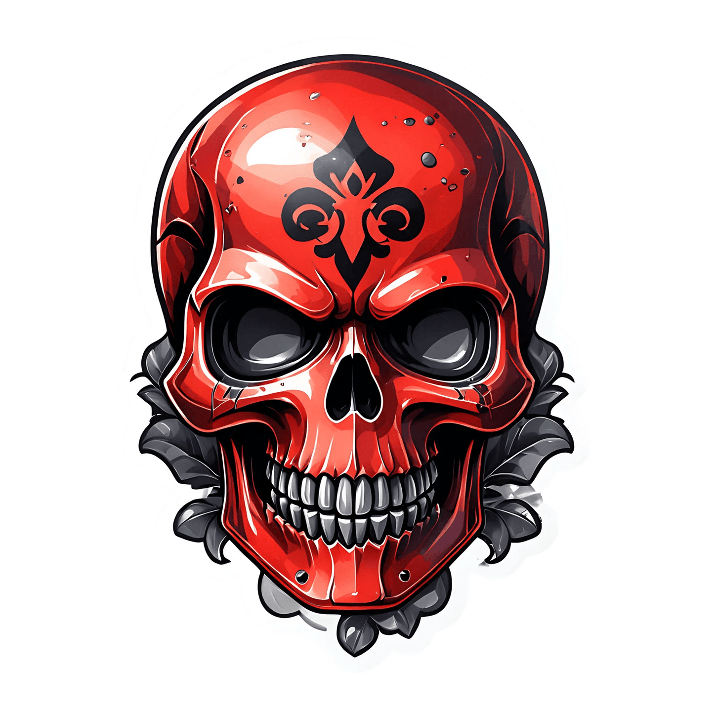 Red Skull Emblem - Sticker - Heat Press Transfer