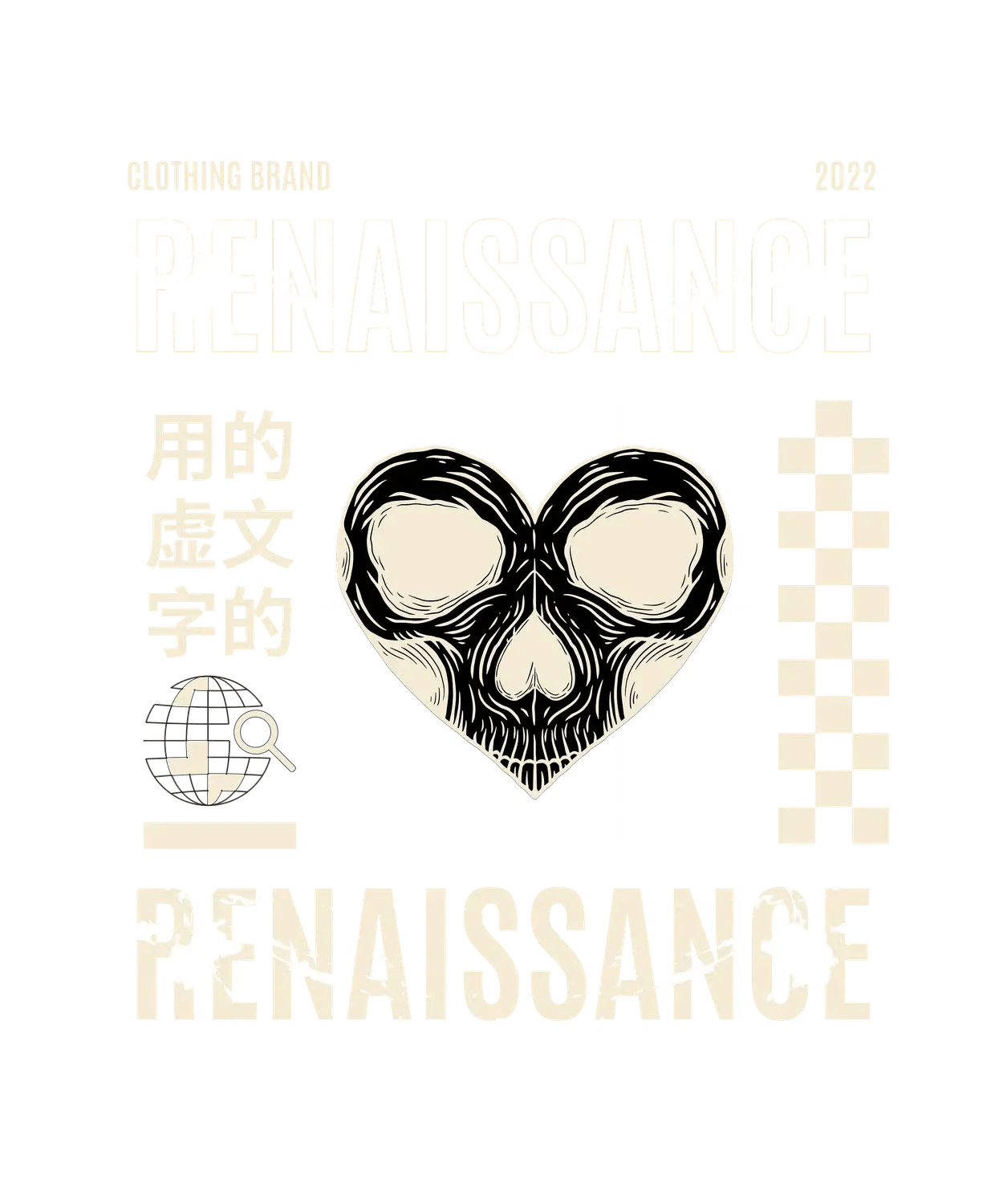 Renaissance Skull Design - DTF Ready to Press (original)