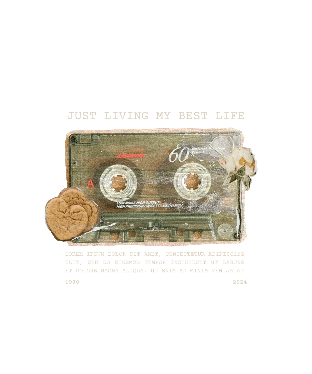 Retro Cassette - DTF Ready to Press (original)
